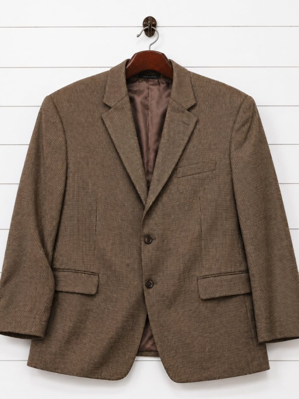 Lauren Ralph Lauren Men’s 50R Brown Houndstooth Blazer Sport Coat Preppy